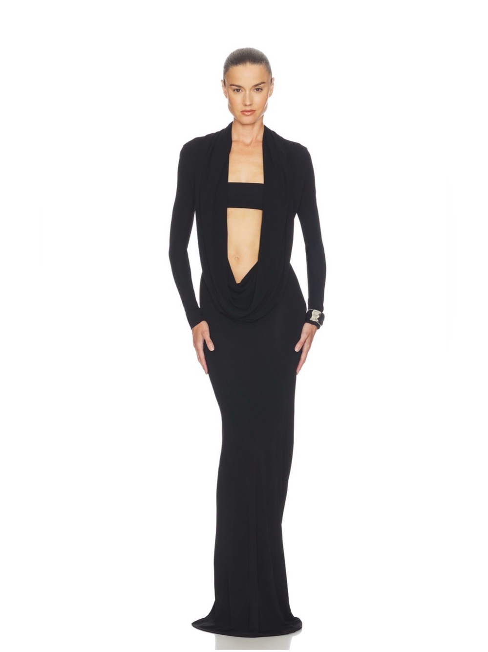 NWT HELSA SVETLANA Jersey gown in black - Picture 3 of 11